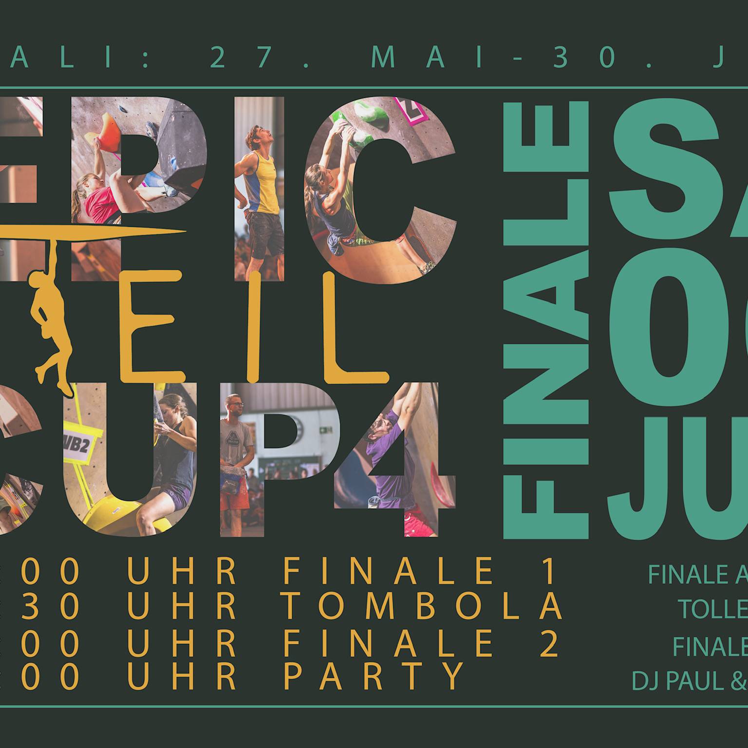 Epic Steil Cup 4. Ein Plakat mit den Daten zum 4. ESC in der Boulderhalle Steil in Karlsruhe