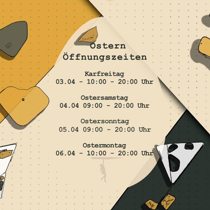 Öffnungszeiten Ostern Boulderhalle Steil Karlsruhe Karfreitag bis Ostermontag.
